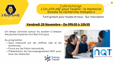 «Un p’tit-déj’ pour l’avenir : le mentorat booste ta recherche d’emploi»