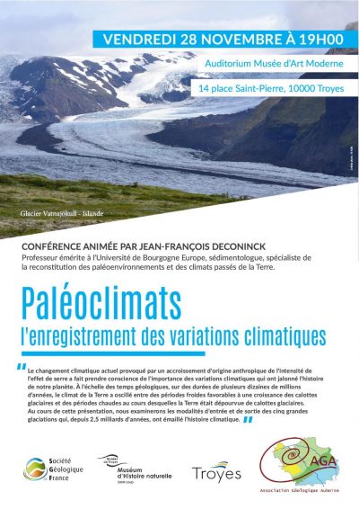 Conférence «Les paléoclimats : Les variations climatiques à travers les temps géologiques»