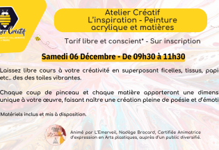 Atelier Créatif : L’inspiration – Peinture acrylique et matières