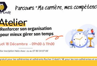 Atelier «Renforcer son organisation pour mieux gérer son temps»