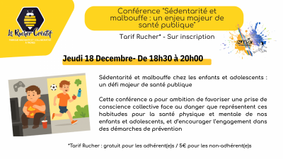 Conférence «Sédentarité et malbouffe : un enjeu majeur de santé publique»