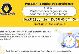 Atelier «Renforcer son organisation pour mieux gérer son temps»