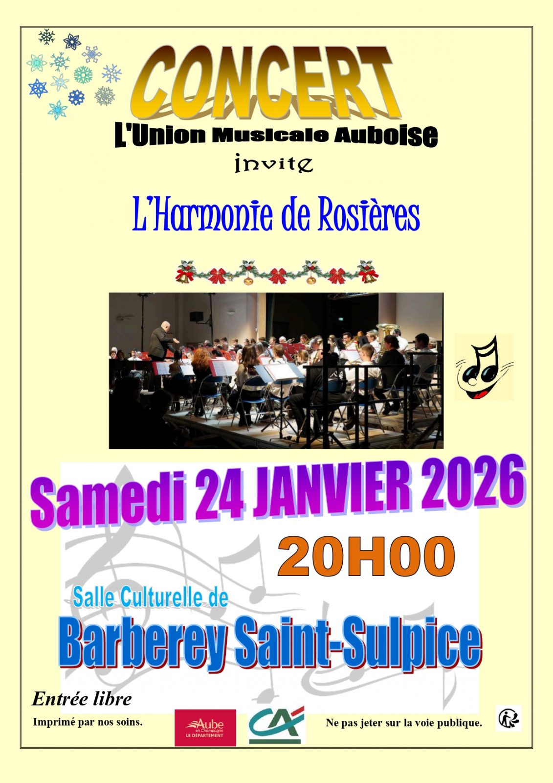 Concert de l’UMA avec l’Harmonie de Rosieres