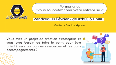 Permanence «Vous souhaitez créer votre entreprise ?»