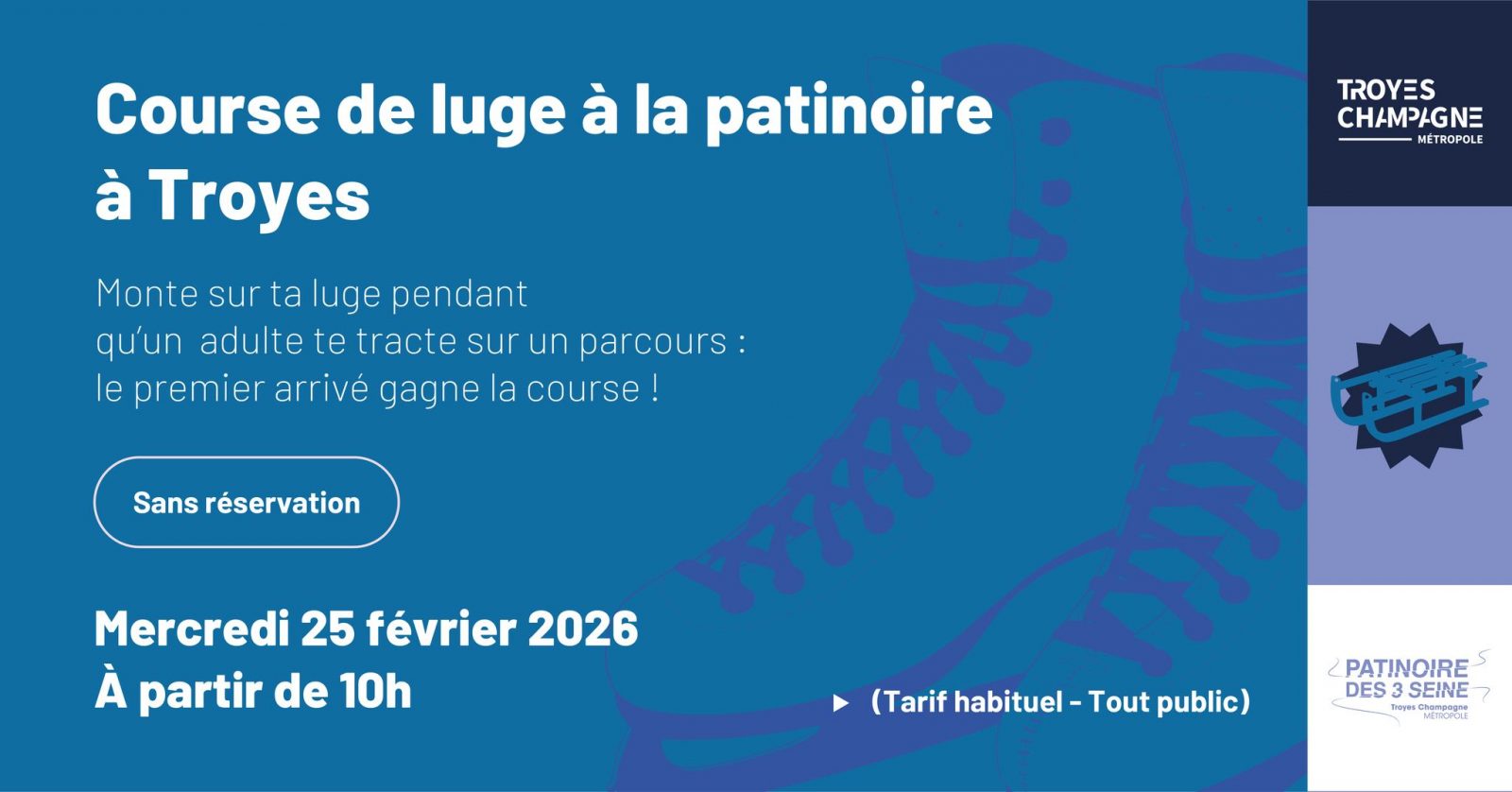 Course de luge à la patinoire