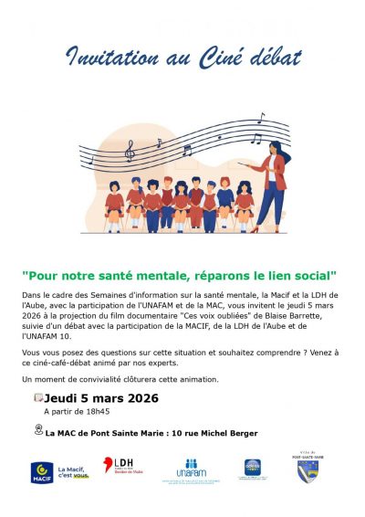 Ciné-débat : Le lien social au coeur de la santé mentale