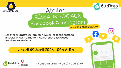 Guid’Asso : Atelier «Gérer ses réseaux sociaux, Facebook & Instagram»