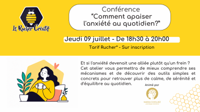 Conférence «Comment apaiser l’anxiété au quotidien»