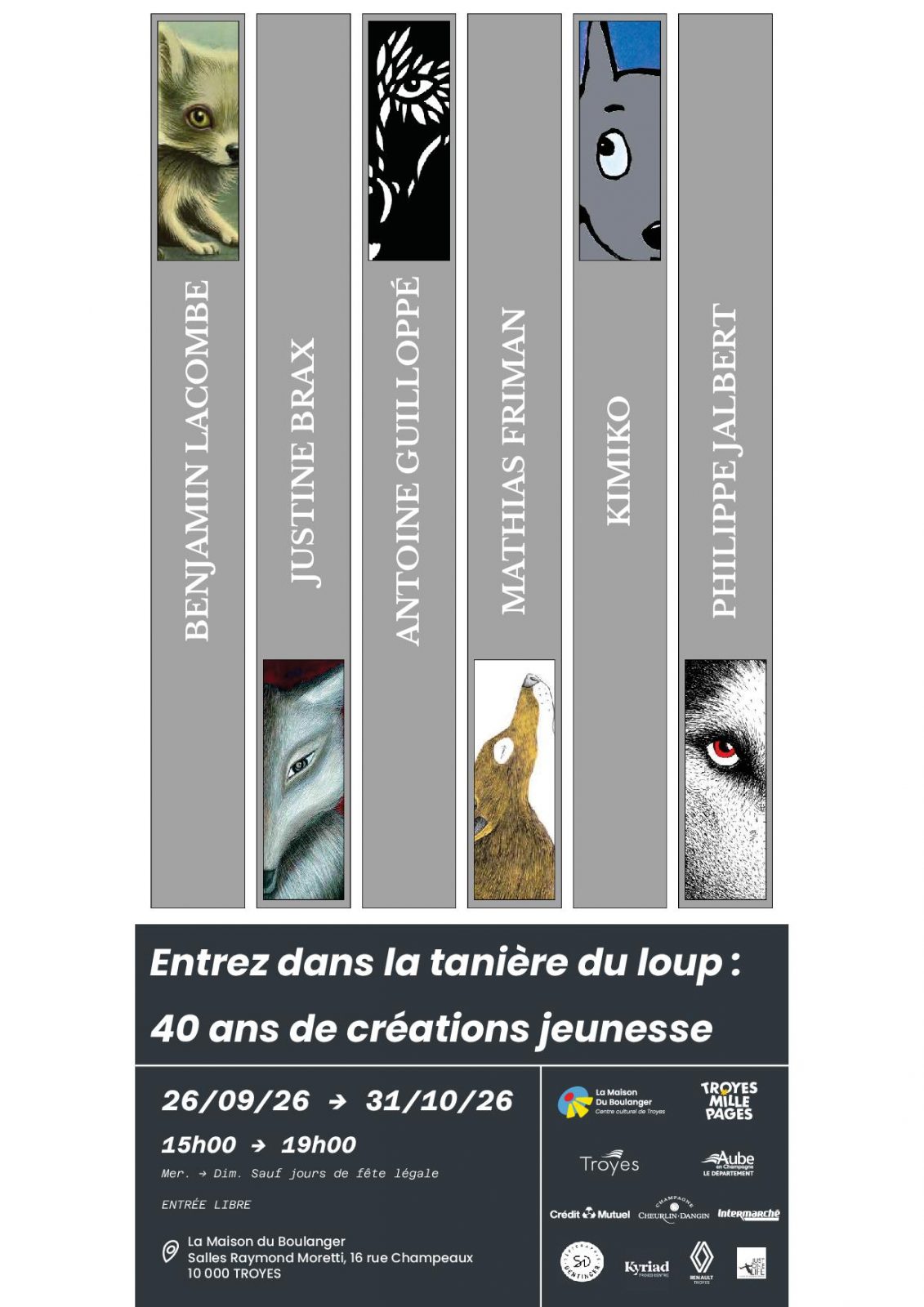 Exposition «Entrez dans la tanière du loup : 40 ans de créations jeunesse»