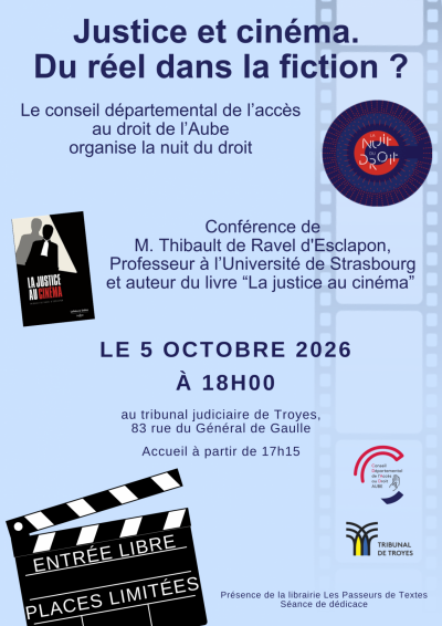 Nuit du Droit – Conférence : «Justice et cinéma. Du réel dans la fiction ?»